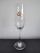 Kieliszki do szampana ślubne ze wzorem obrączek ślub wesele toast prezent