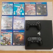 PS4 Pro1Tb-7216B+8 Gier+Pełne Okablowanie+Stan Bardzo Dobry!