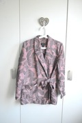 J.Crew marynarka długa żakiet nieszablonowa M pudrowa wzór print wiskoza
