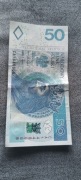 Banknot 50 zł seria CA trzy szóstki 