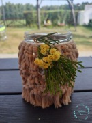 Lampion, wazon z makramy 