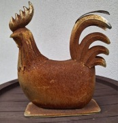 Figura piękny kogut z blachy corten 