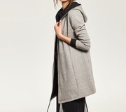 Damska szara długa bluza z kapturem Reserved S nowa