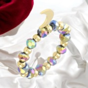 Pierścionek na gumce księżyc/świat/koniczynka/serce/ HOLO pozłacany