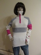 ULVANG damski sweter ciepły kremowy wycięcia na kciuk 100% wełna _ S