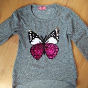 Bluzka rozmiar 14O obrotowe cekiny motyl