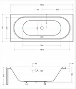 BESCO Wanna prostokątna akrylowa Vitae 160 x 75 cm