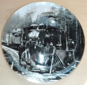 KOLEJ RETRO PAROWÓZ TALERZ CERAMICZNY