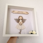 Pamiątka Pierwszej Komunii Świętej – Anioł Stróż w Ramce 3D