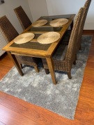 Stół + 4 krzesła z rattanu