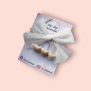 Zestaw spinek do włosów kokarda tiulowa i spinka w serduszka 