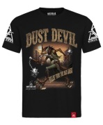 T-shirt Męski KOJOT Postapo Streetwear FITTED Nadruk przód tył Czarny 