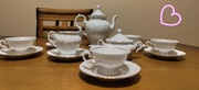 Biały, porcelanowy serwis herbaciany/ kawowy vintage
