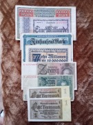 Zestaw banknotów z Niemiec.