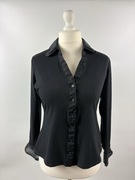 Czarna elegancka bluzka 42 L bawełniana długi rękaw The Shirt Company 