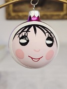 Bombka choinkowa buźka malowana lala 1 szt retro styl prl 