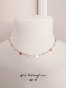 piękny naszyjnik złoty celebrytka perełki stal chirurgiczna 316L