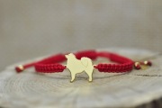 Samojed -  bransoletka z psem, srebro pozłacane
