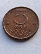 NORWEGIA 5 ORE 1976