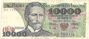 BANKNOT 10000 ZŁ S. WYSPIAŃSKI z 1988 r Nr DD 7904773