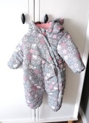 szary zimowy dziewczecy dzieciecy kombinezon dla dziewczynki