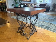 Stolik kawa kwiaty niski kwadratowy blat drewniany barek