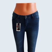 Damskie granatowe bawełniane spodnie rurki Bonprix (Rainbow) 38/M