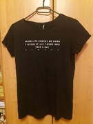 Czarny t-shirt Sinsay 38 M