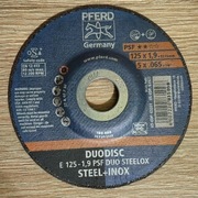 Tarcza PFERD DUODISC 125x1,9mm – Cięcie i Szlifowanie (STEEL + INOX)