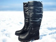 Wysokie kozaki do kolana śniegowce pikowana holewka 