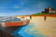 Obraz z wystawy "Listy z pracowni",R.M.Zająca-"Pocztowka z Łeby".