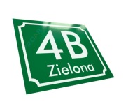 METALOWA tabliczka adresowa numer domu budynku J+ zielona na dom 30x25