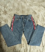 Jeansy dżinsy spodnie dżinsowe z lampasami z napisami Levi's 