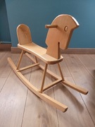 Konik bujany koń na biegunach drewniany buk naturalny