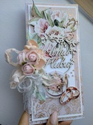 Kartka z okazji ślubu ślubna ślub kwiaty obrączki 