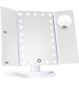 3-stronne lusterko do makijażu, ekran dotykowy LED, składane