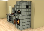 Kominek kuchnia z kafli 