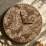 Zegar ścienny z motylem - grawer 3D - 40cm