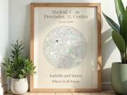 Spersonalizowany plakat z mapą ważne miejsce, na prezent, plik cyfrowy