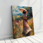 Urocza reprodukcja Kobieta z Parasolem w Ogrodzie 