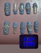 Paznokcie press on tipsy wyklejane świecące w ciemności custom