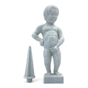 Figurka do doniczki - Chłopiec sikający w kwiaty - jasny marmur - duża