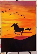 Koń 50x70 cm farby akrylowe