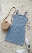 .Sukienka Dżinsowa  Szelki LOVE S (Jasny Jeans)