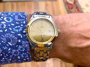 OMEGA Seamaster 120 m Quartz – ref. 196.1501 – 1990 r. Złoty bezel 18k 