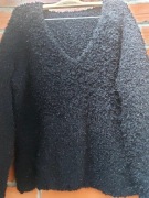 Sweter czarny miękki błysk S M L j.nowy