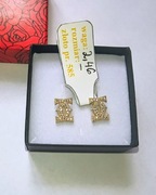 NOWE 2,46g 585 złote kolczyki sztyfty śrubki na prezent z cyrkoniami