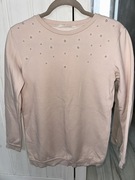 Śliczna różowa bluza dziewczęca H&M 152 Perłowe zdobienia