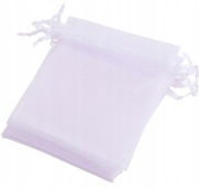 Woreczki z organzy - 9x12 cm - Białe
