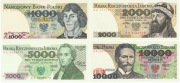 Zestaw 4 banknotów 1000 2000 5000 10000 złotych 1982 - 1988